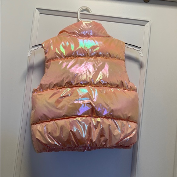 New H&M Shimmering Peach Kids Puffer Vest sz 3-4 - Picture 3 of 4